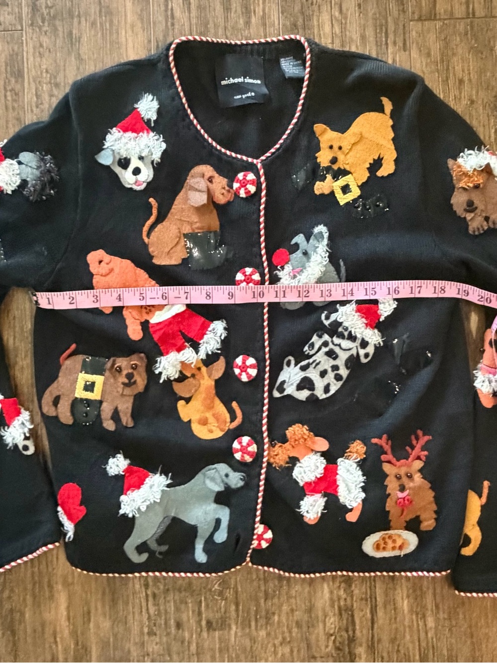 Michael Simon New York Christmas Dog
Puppy Cardigan Vintage size M - Picture 10 of 12